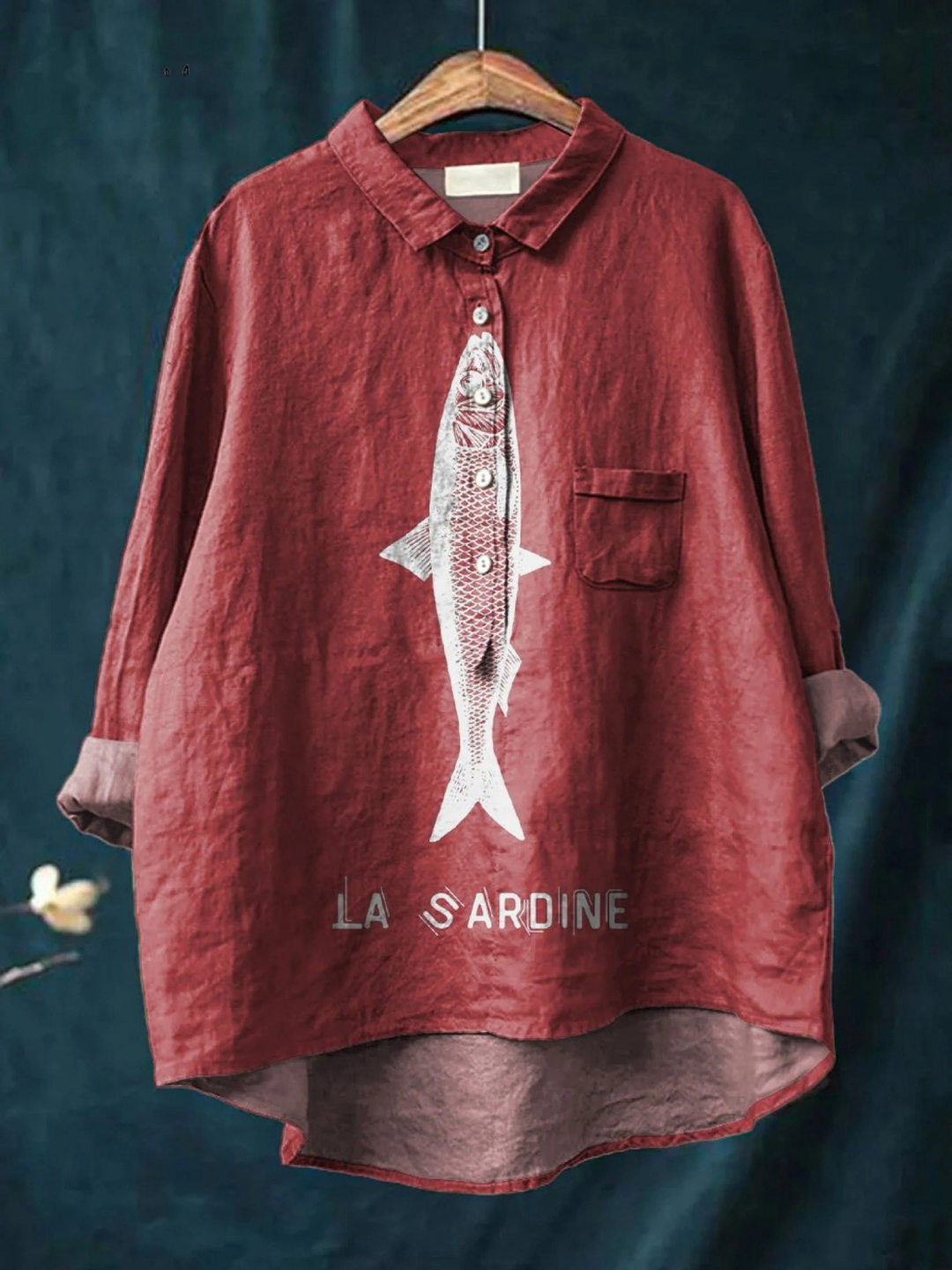 Edeltraud | Lässiges T-Shirt mit Sardinenprint