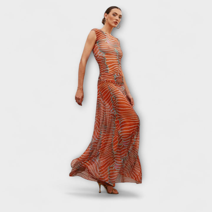 Rebekka | Schimmernder Wellen-Mesh-Bodysuit