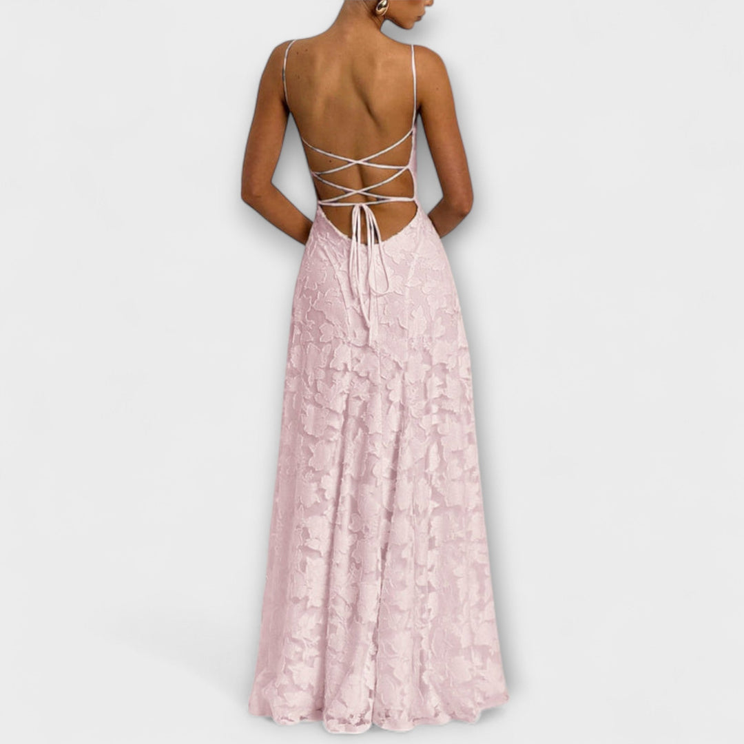 Mina | Elegantes Jacquard-Maxikleid