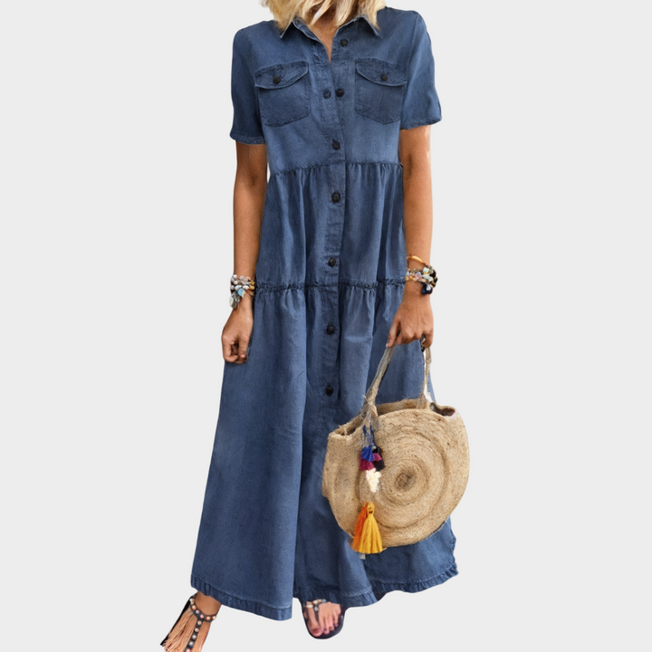 Dagmar | Weiches Jeanskleid mit Knöpfen