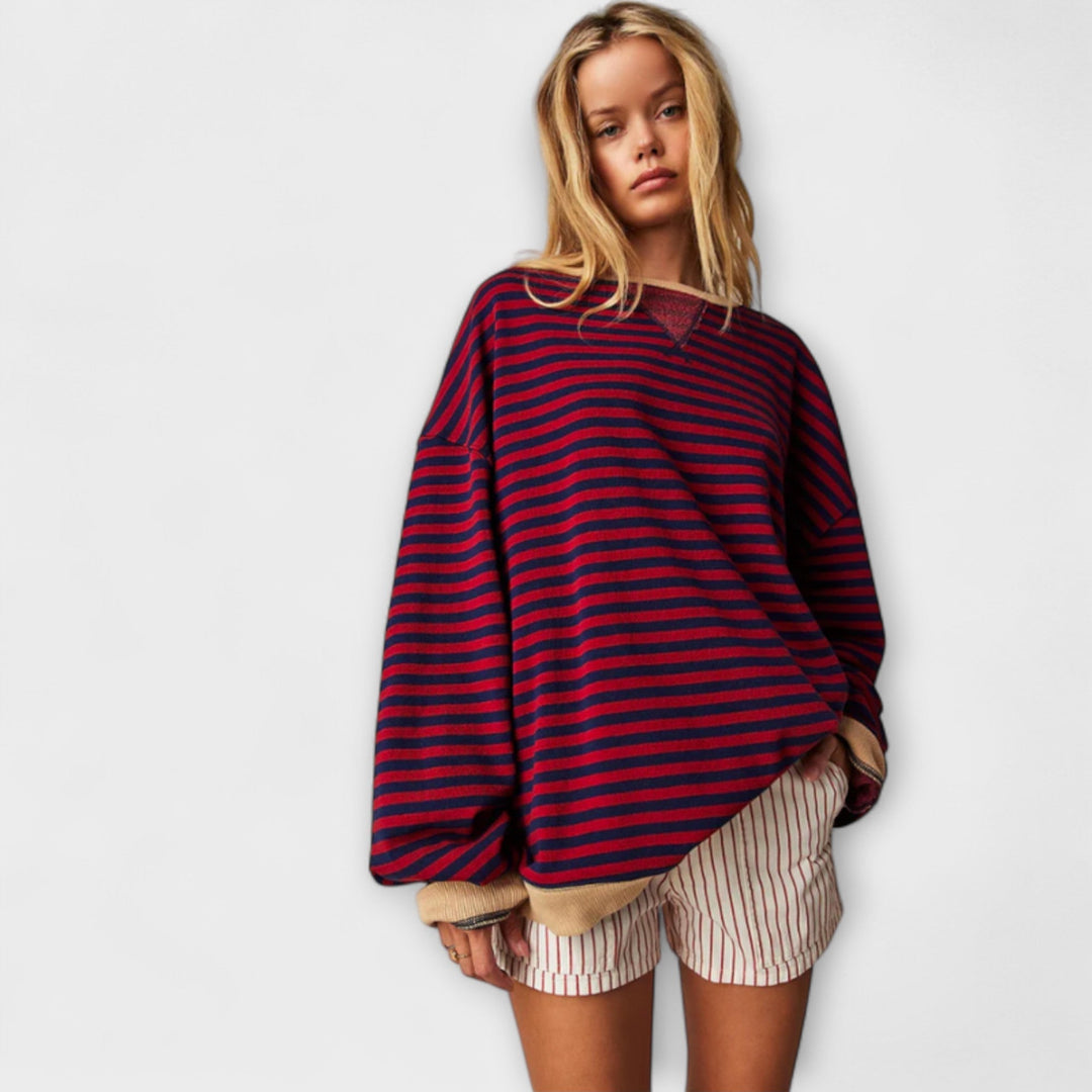 Tatjana | Gestreifter Oversize-Pullover für Frauen