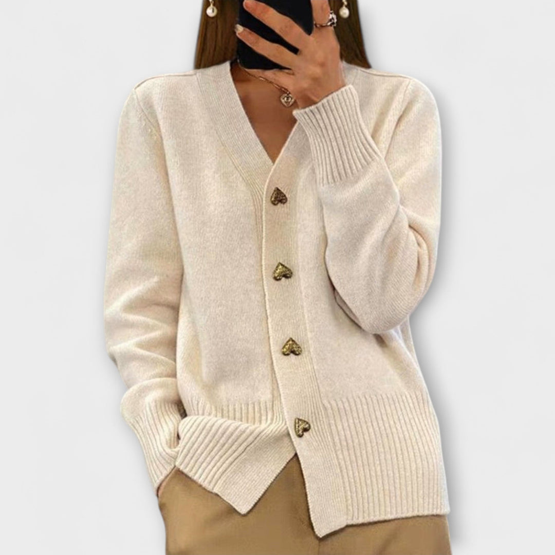 Anne | Damen-Pullover mit V-Ausschnitt im Vintage-Look