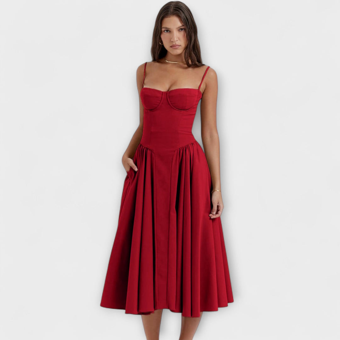 Caroline | Verfeinertes ärmelloses Korsettkleid
