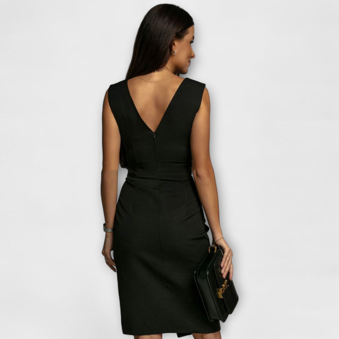 Jana | V-Ausschnitt Split Kleid