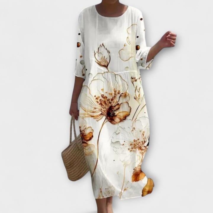 Mia | Stilvolles floral-Maxikleid