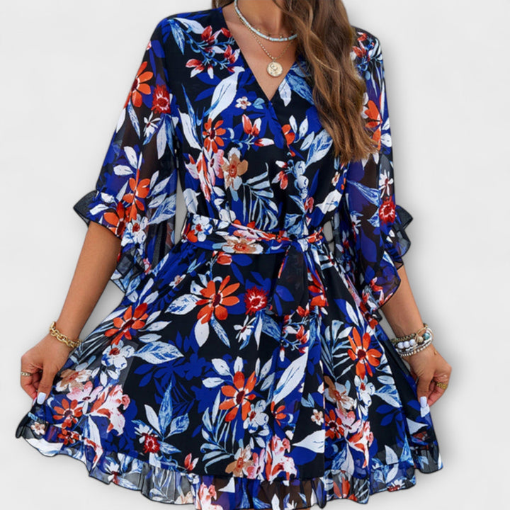 Klara | Damen Midikleid mit Blumenmuster