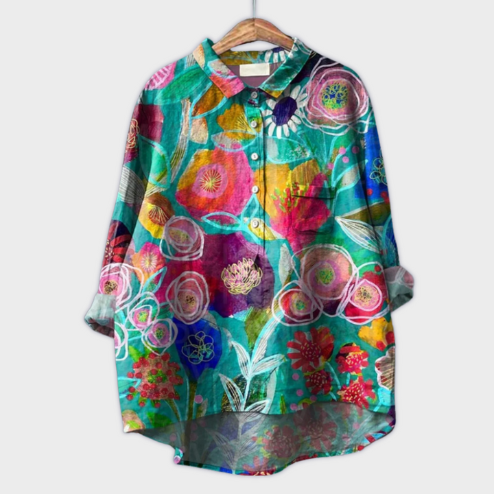 Sabrina | Handgemachte Damenbluse mit floralem Design