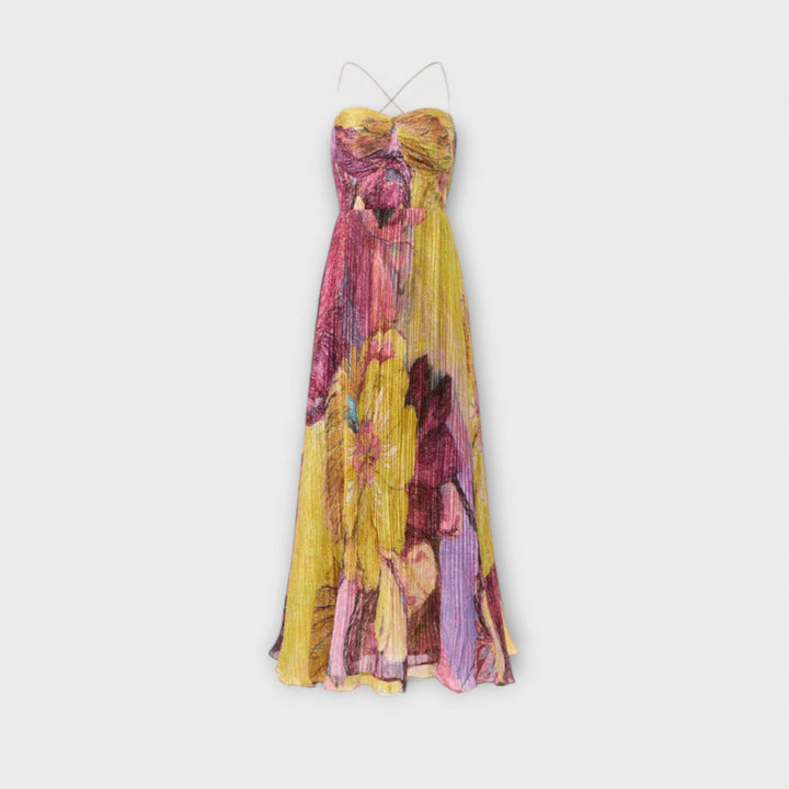 Bärbel | Maxikleid mit lebhaftem Ikat-Druck