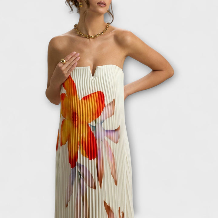 Selina | Sweetheart Maxikleid in Orange floral