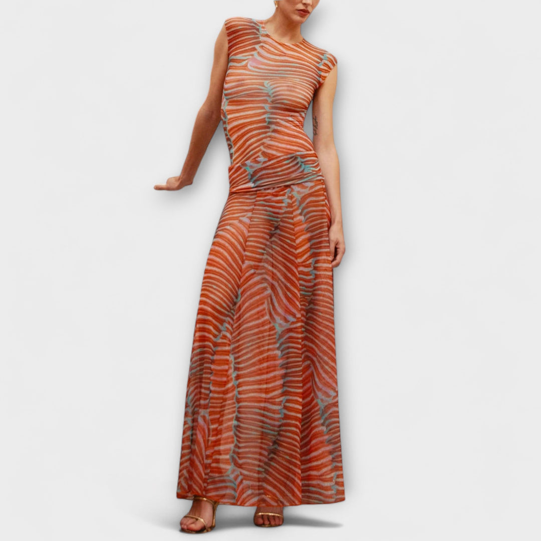 Rebekka | Schimmernder Wellen-Mesh-Bodysuit