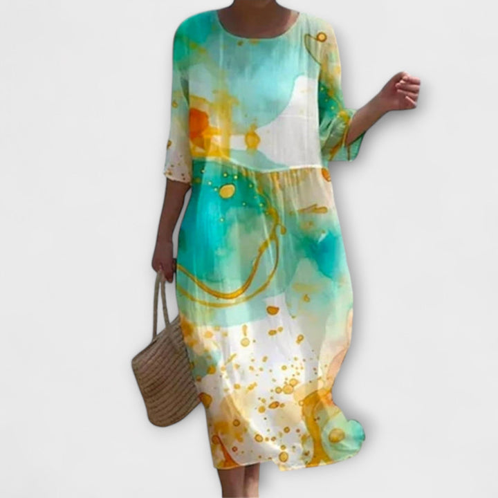 Mia | Stilvolles floral-Maxikleid