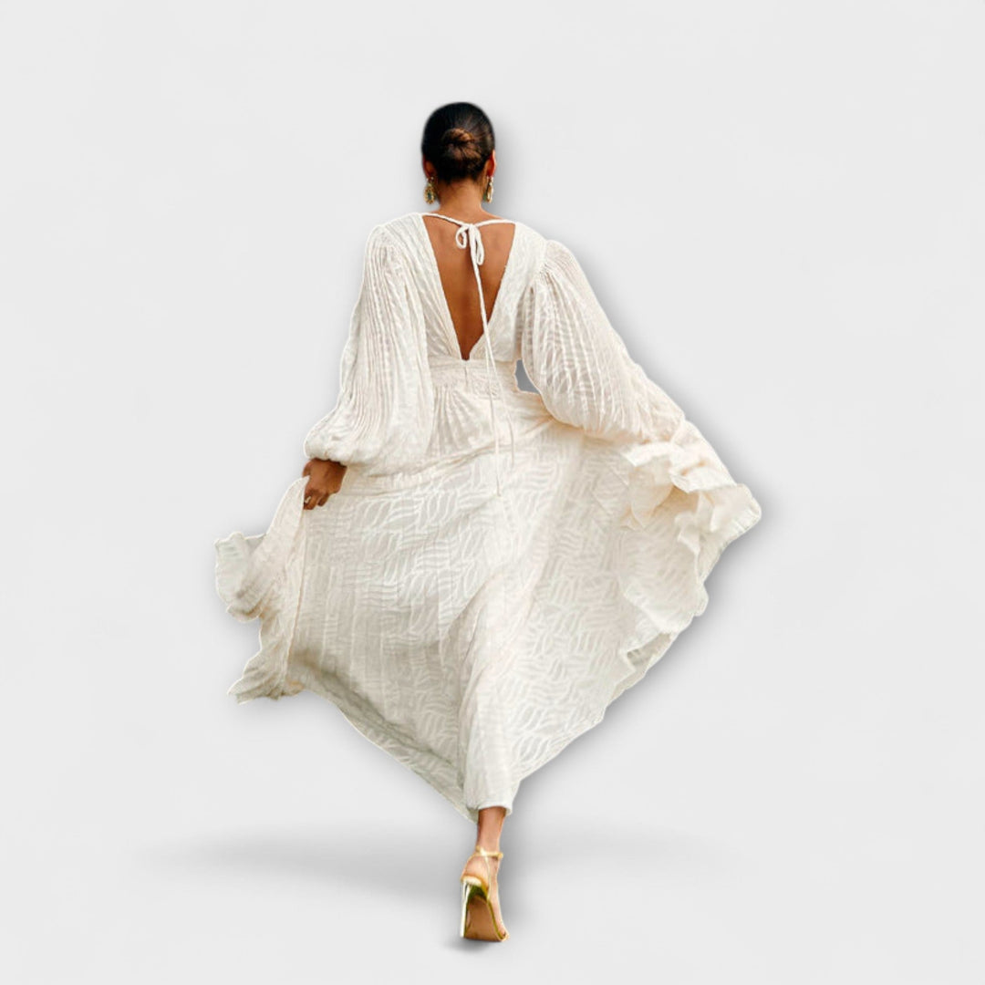 Ellen | Creme Maxi-Kleid von Allegory