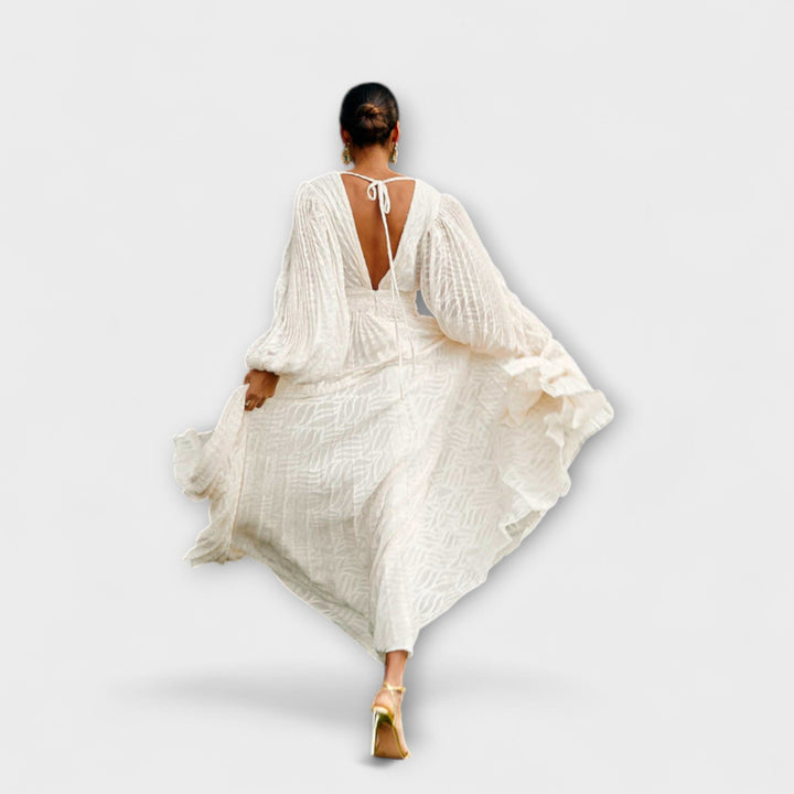 Ellen | Creme Maxi-Kleid von Allegory