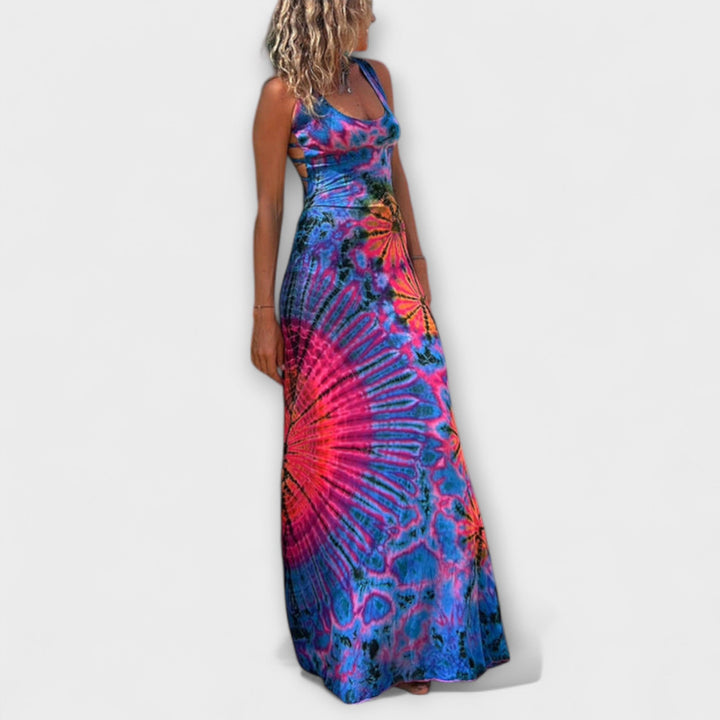 Ursel | La Bamba Tie-Dye Druck Maxikleid