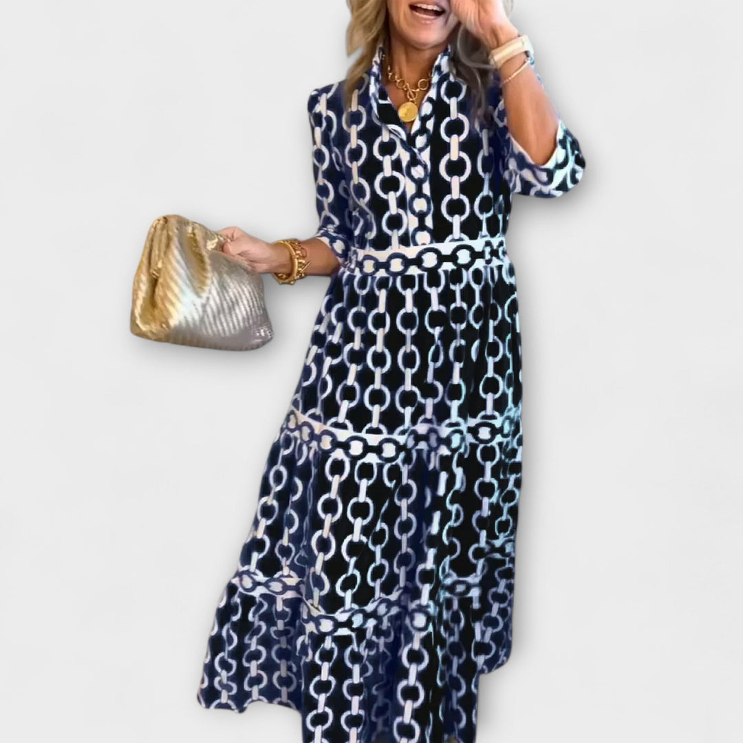 Eva | Midi-Kleid mit Kettenmuster