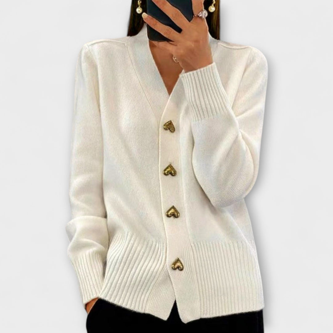 Anne | Damen-Pullover mit V-Ausschnitt im Vintage-Look