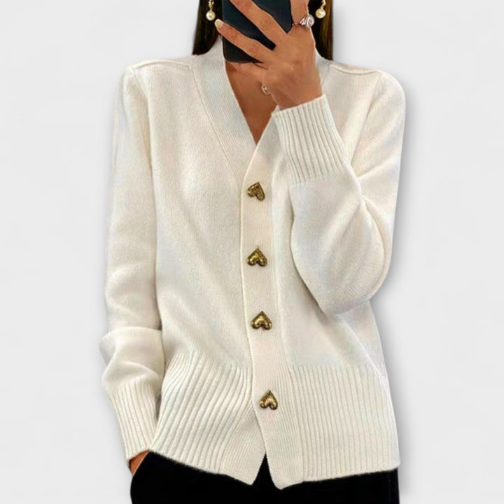 Anne | Damen-Pullover mit V-Ausschnitt im Vintage-Look