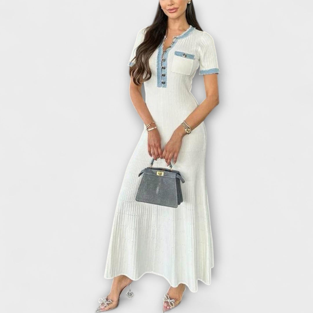 Magda | Strukturierte Maxi-Kleid