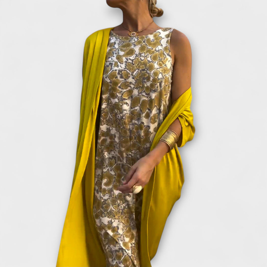 Bärbel | Schickes Kleid mit Passendem Strickjacke