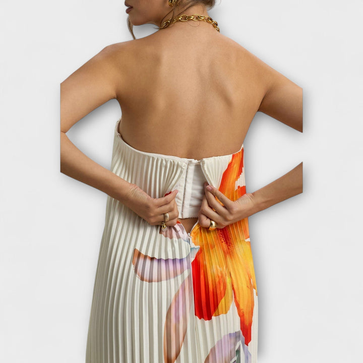 Selina | Sweetheart Maxikleid in Orange floral