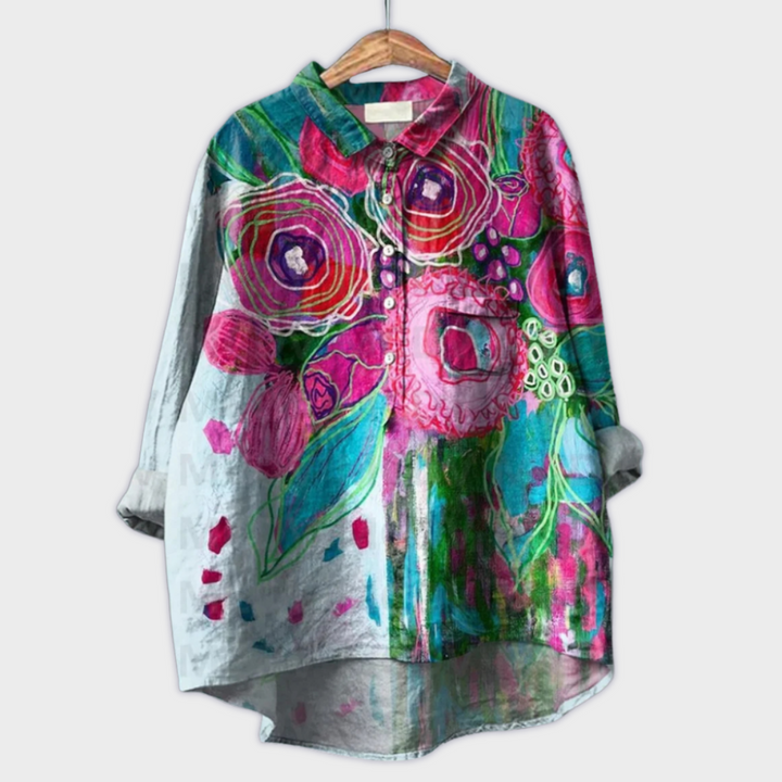 Sabrina | Handgemachte Damenbluse mit floralem Design