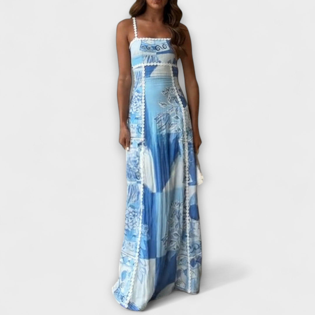 Ernestine | ausgestelltes Leinen-Maxikleid mit Trägern