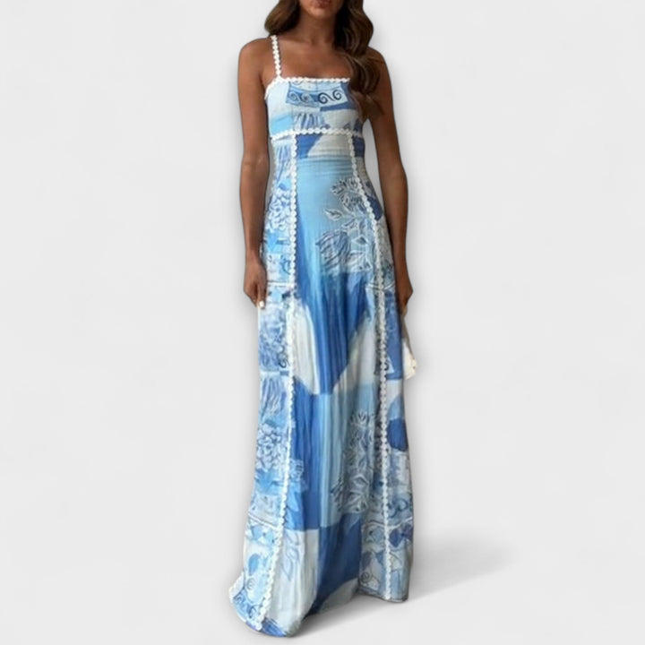 Ernestine | ausgestelltes Leinen-Maxikleid mit Trägern