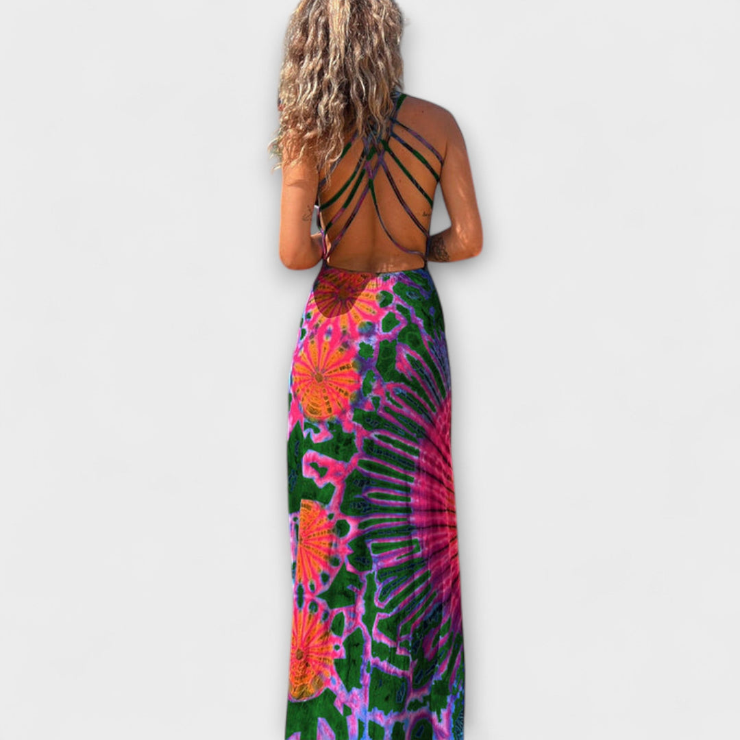Ursel | La Bamba Tie-Dye Druck Maxikleid