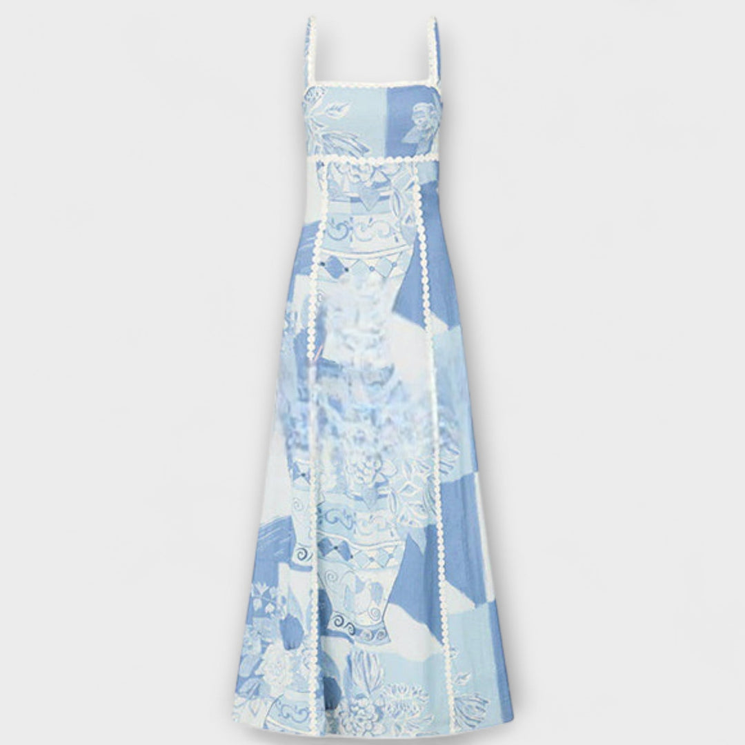 Ernestine | ausgestelltes Leinen-Maxikleid mit Trägern