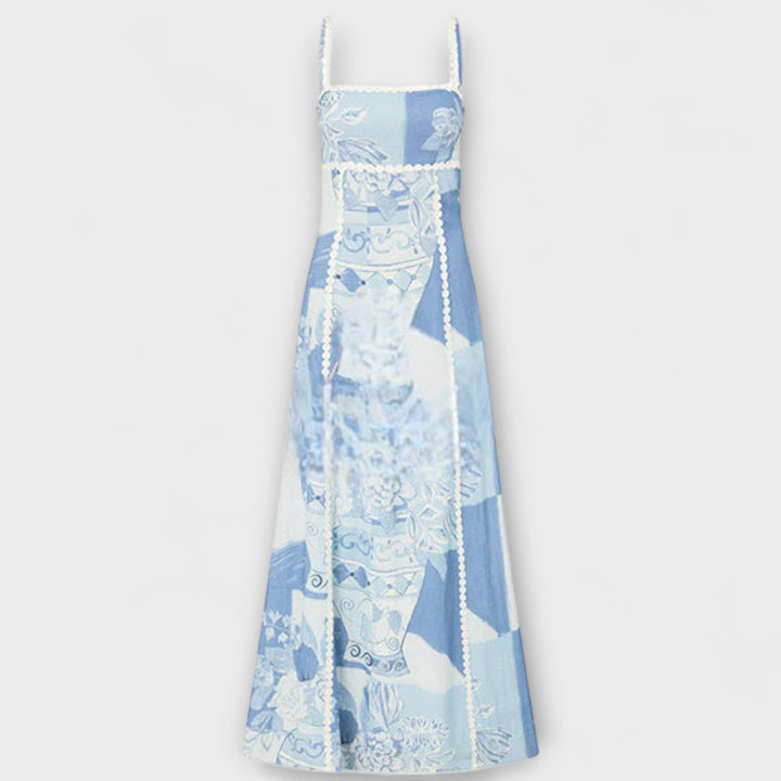 Ernestine | ausgestelltes Leinen-Maxikleid mit Trägern