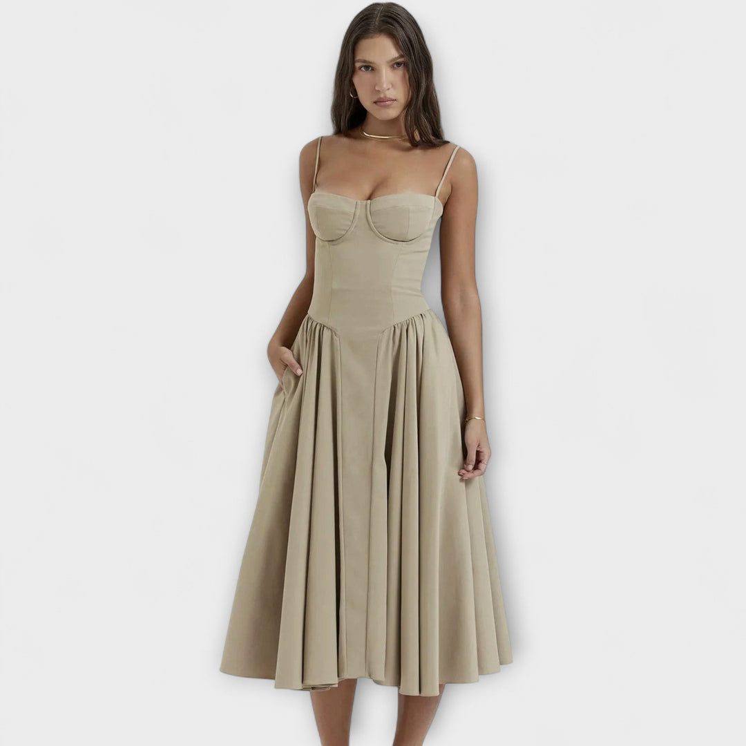 Caroline | Verfeinertes ärmelloses Korsettkleid