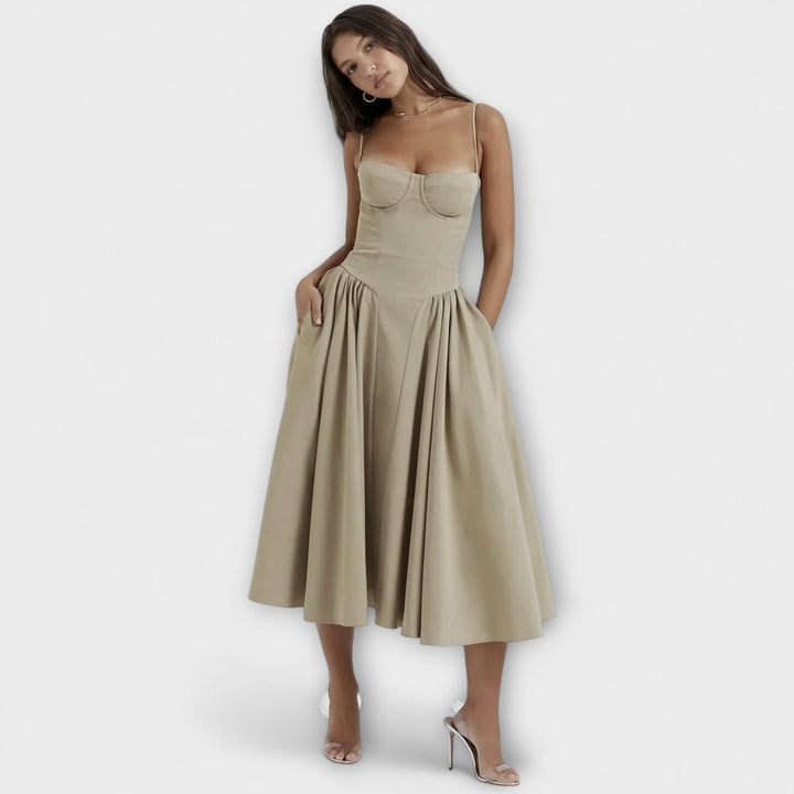 Caroline | Verfeinertes ärmelloses Korsettkleid
