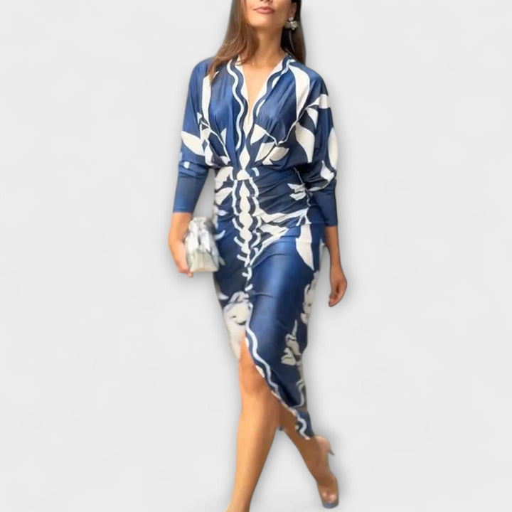 Gunda | Dolman-Midikleid mit brasilianischem Druck