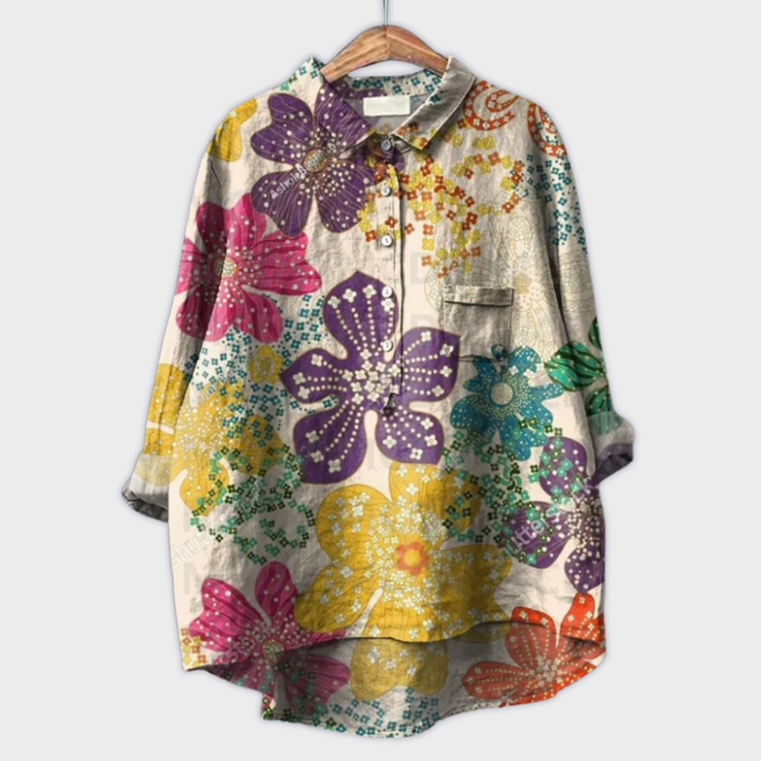 Sabrina | Handgemachte Damenbluse mit floralem Design