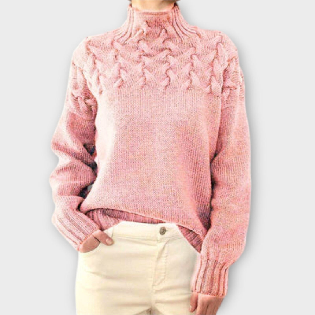Antonia | Damenpullover mit Zopfstrick-Detail