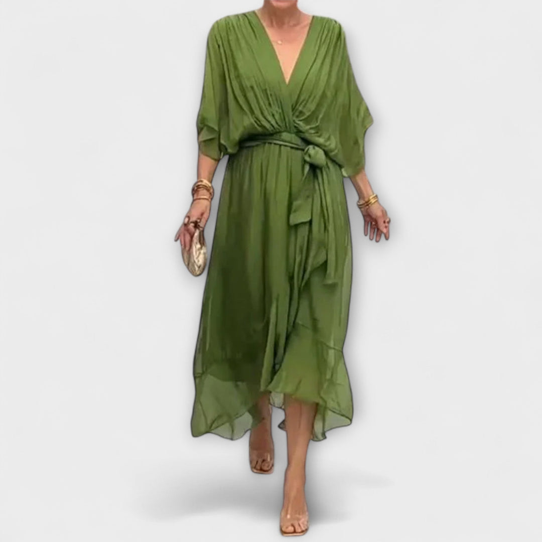 Liselotte | Chiffonkleid mit V-Ausschnitt