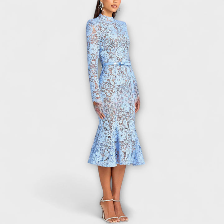 Monika | Elegantes Midi-Kleid aus floraler Spitze