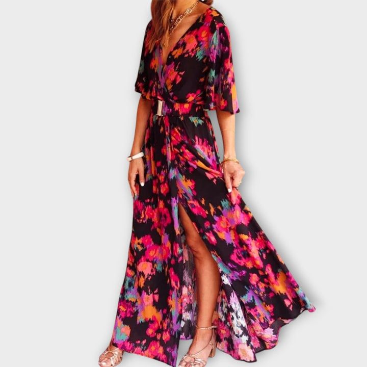 Elisabeth | Stilvolles Wickel-Maxikleid mit fließendem Design