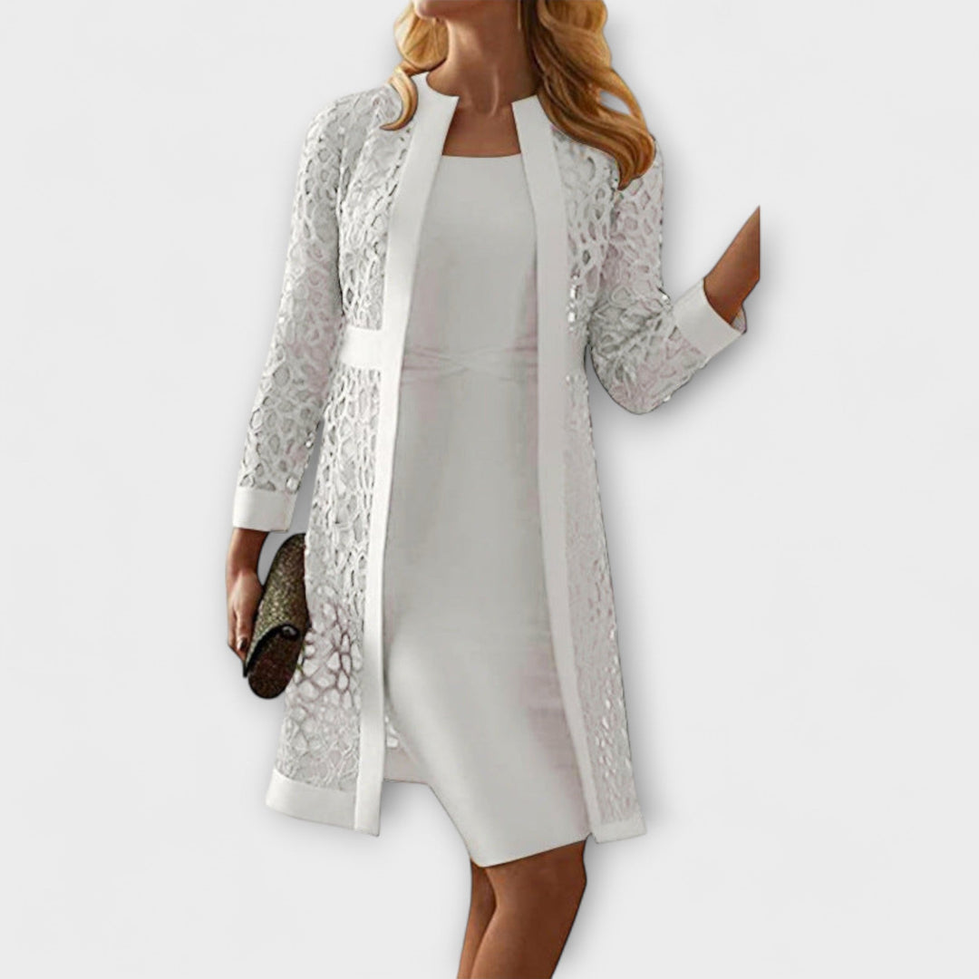 Annette | Elegantes Zweiteiliges Spitzenkleid