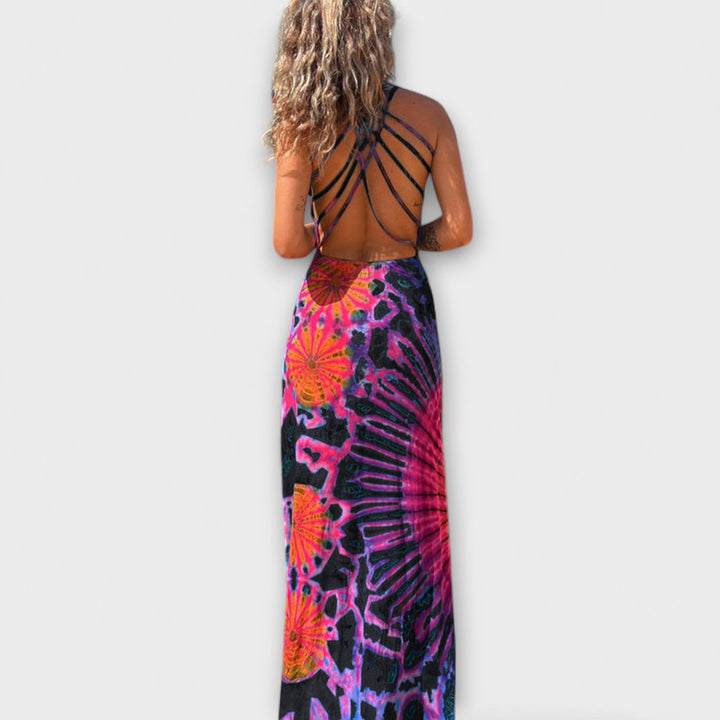 Ursel | La Bamba Tie-Dye Druck Maxikleid