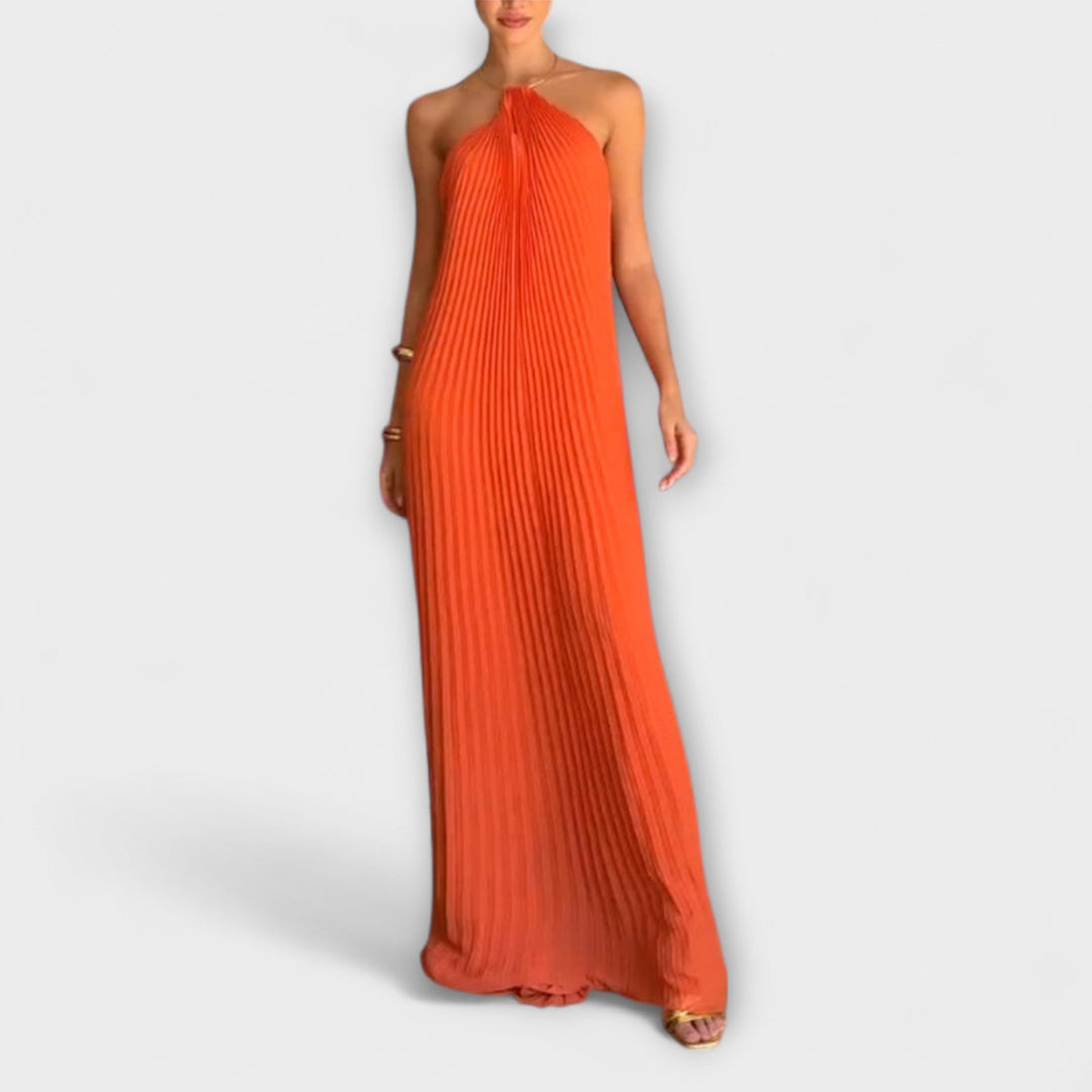 Leyla | Schickes Kleid mit Plissee-Ausschnitt