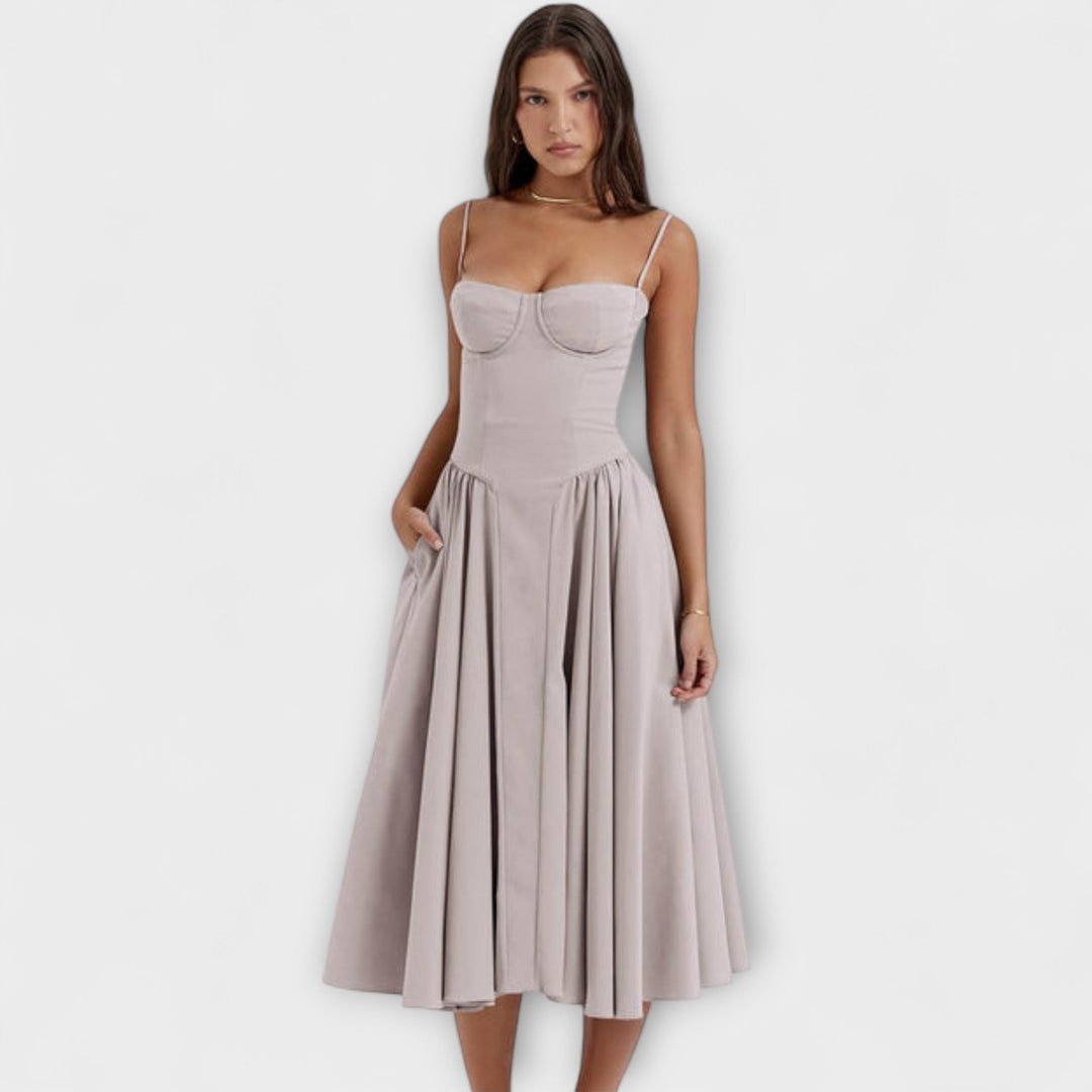Caroline | Verfeinertes ärmelloses Korsettkleid