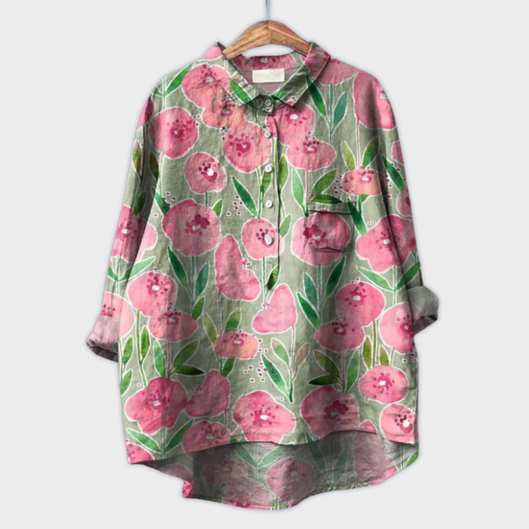 Sabrina | Handgemachte Damenbluse mit floralem Design