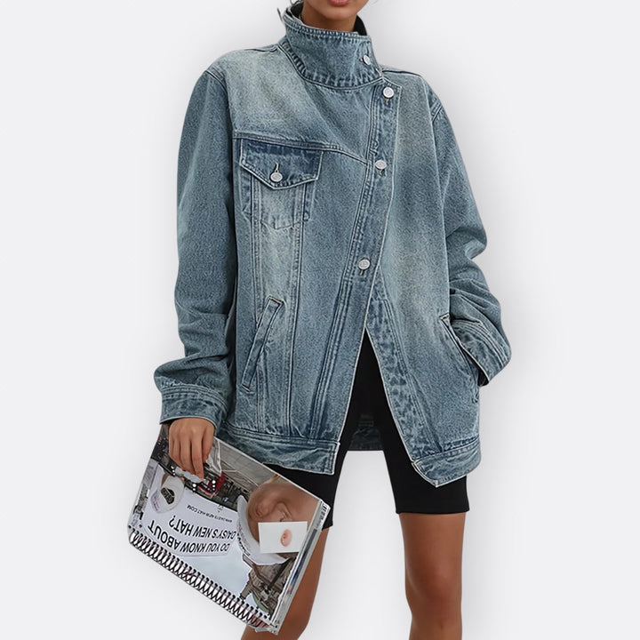 Cäcilia | Vintage Jacke mit hohem asymmetrischem Kragen