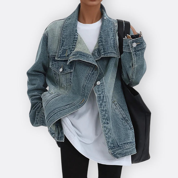 Cäcilia | Vintage Jacke mit hohem asymmetrischem Kragen