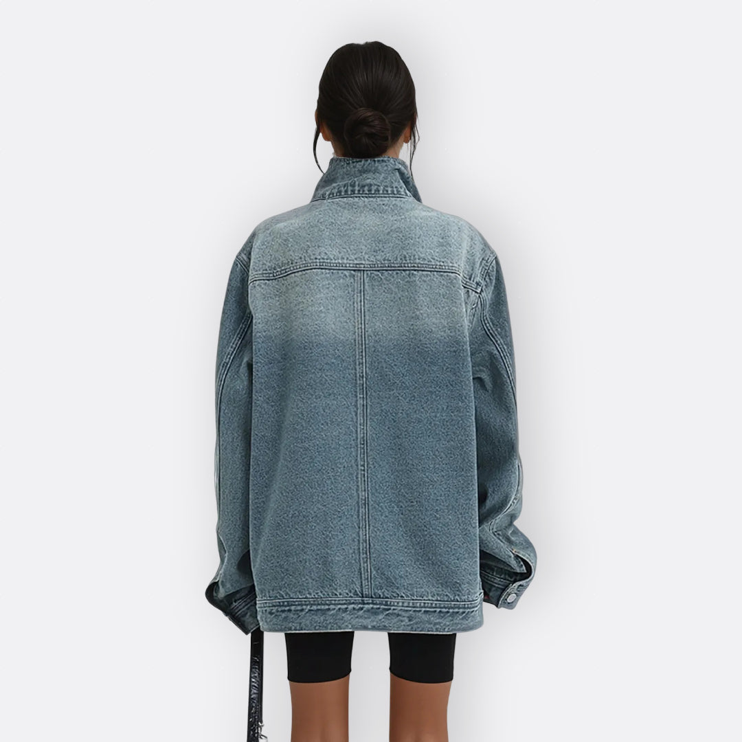 Cäcilia | Vintage Jacke mit hohem asymmetrischem Kragen