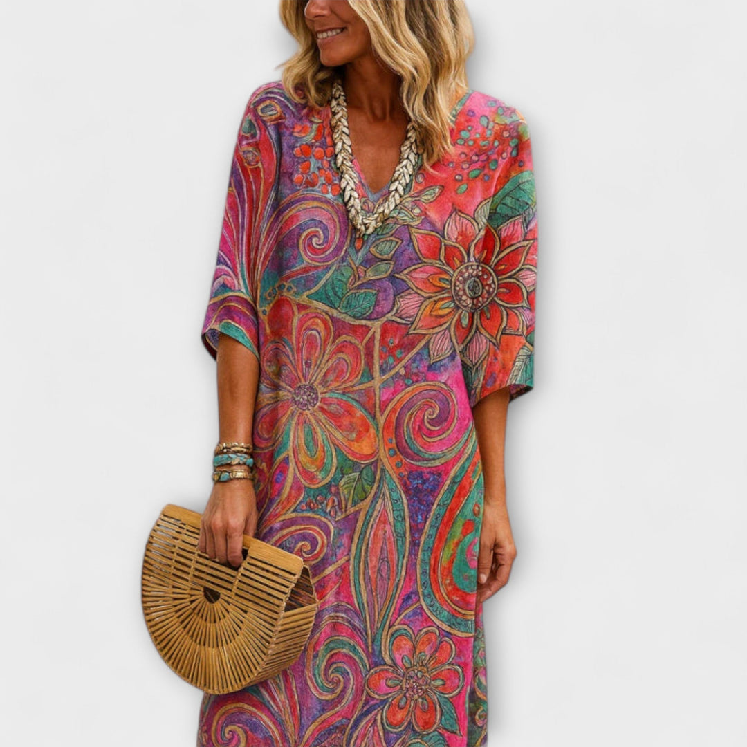 Karla | Langes Blumenkleid