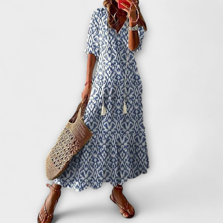 Irene | Damen Bohemian Sommerkleid mit Fließender Silhouette