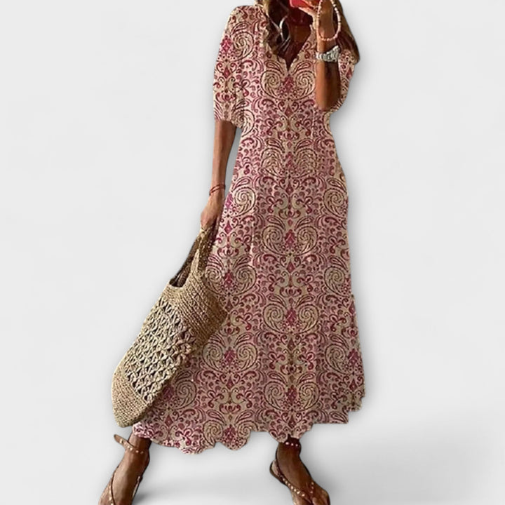 Irene | Damen Bohemian Sommerkleid mit Fließender Silhouette