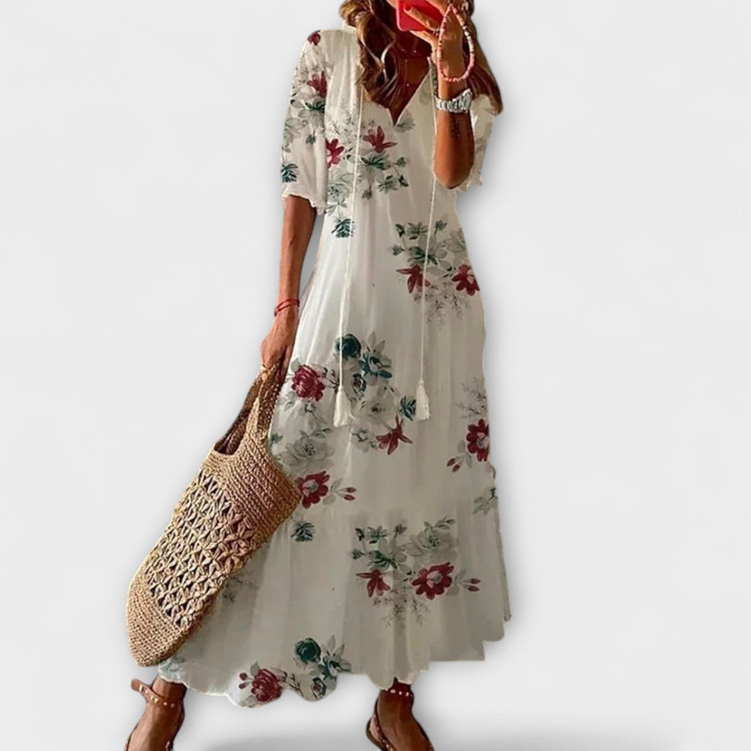 Irene | Damen Bohemian Sommerkleid mit Fließender Silhouette